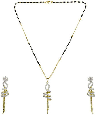 Krishna Creation Alloy Gold-plated Silver, Black Jewellery Set(Pack of 1)
