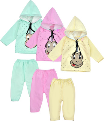 Shyamcollections Baby Boys & Baby Girls Casual Sweatshirt Pyjama(Multicolor)
