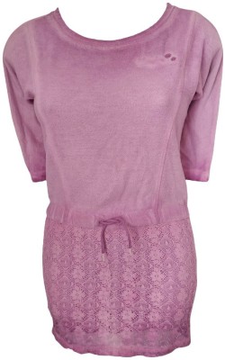 vidhi's creation Girls Casual Cotton Linen Blend Top(Pink, Pack of 1)