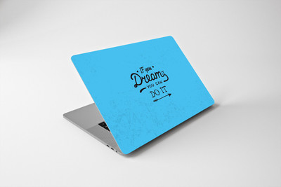 Unique Graphics Dream Blue Skin/Sticker for Laptops Upto 15.6 Inch (HD Quality, Brown) - BUY 1 GET 1 FREE Vinyl Laptop Decal 15.11 Vinyl Reusable Laptop Skin Compatible for 15.6 inch(Theme: Typography)