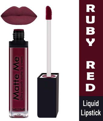 tanvi27 Matte Me Liquid Lipstick (Non Transferable) (Ruby Red)(RUBY RED, 4 ml)