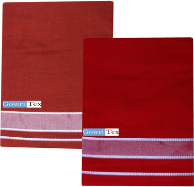 GOWRI TEX Solid Red, Maroon Lungi