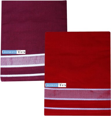 GOWRI TEX Striped Maroon, Red Lungi