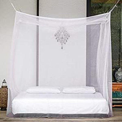 buyagain Cotton Adults Washable White Mosquito NET for Double Bed Maharani Quality Material - Mosquito Net Machardani King Size Bed (7X7 )FT WHITE NET Mosquito Net(White, Bed Box)