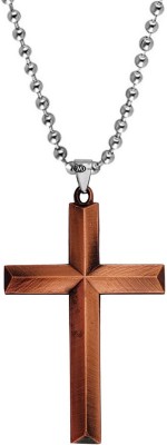 Shiv Jagdamba Antique Jesus Christ Crucifix Cross Spiritual Christian Charm Brown Copper Religious Jewelry Pendant Sterling Silver Plated Stainless Steel Chain