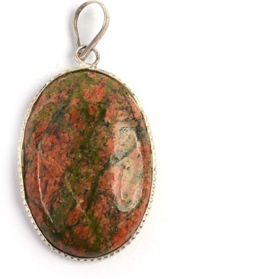 REIKI CRYSTAL PRODUCTS Certified Natural Unakite Crystal Stone Oval Pendant / Locket with Chain Crystal Crystal Pendant