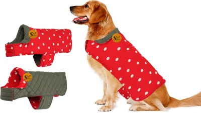 Sage Square Coat for Dog(Polka Red)