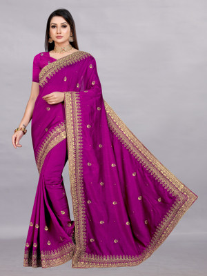 Divastri Embellished Bollywood Art Silk Saree(Magenta)