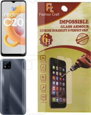 PONDRIK Front and Back Screen Guard for Realme C20(Pack of 2)