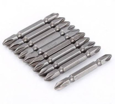 BUKU 10Pcs (Plus/Plus) 65mm PH2 S2 Alloy Steel Magnetic Double Head Electric Screwdriver Bit Set Screwdriver Bit Set(Pack of 10)