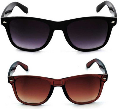 hipe Wayfarer Sunglasses(For Men & Women, Brown, Violet)