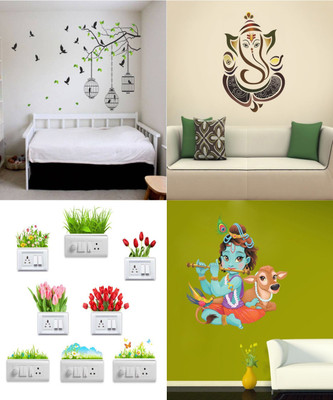 Walltech 90 cm Set of 4 - 139 Self Adhesive Sticker(Pack of 4)