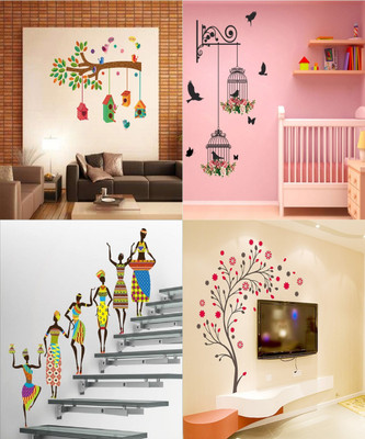 Walltech 90 cm Set of 4 - 156 Self Adhesive Sticker(Pack of 4)