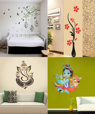 Walltech 90 cm Set of 4 - 131 Self Adhesive Sticker(Pack of 4)