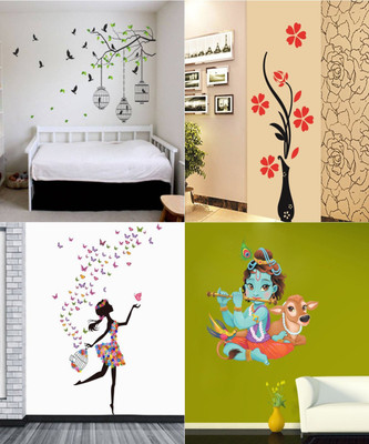 Walltech 90 cm Set of 4 - 118 Self Adhesive Sticker(Pack of 4)