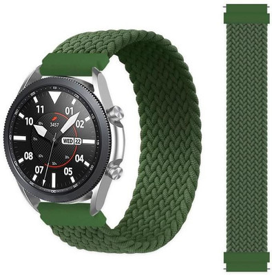 Viraan Braided Solo Loop 20mm (medium) Band Strap Compatible with Galaxy Watch 3 41mm,Galaxy 42mm,Galaxy Active 40mm, Active 2 (40-44mm), AmazeFit BIP/BIP Lite,AmazeFit GTS, Amazefit GTR (42mm),VivoActive 3, Real Me Classic, Fashion Watch Smart Watch Strap(Green)