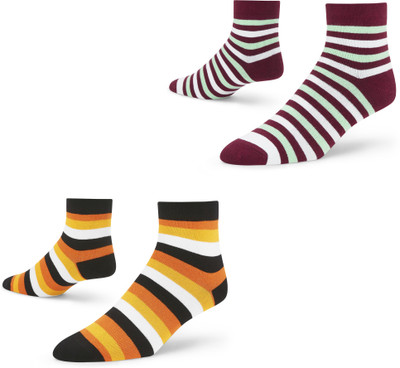 Dynamocks Men & Women Striped Ankle Length(Pack of 2)