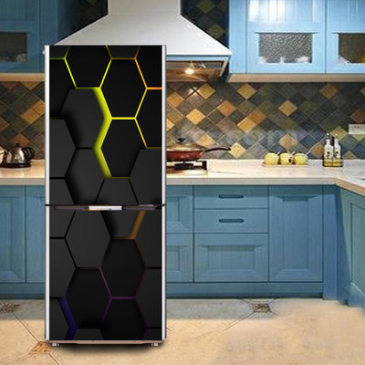 K2A Studio 60 cm multicolor hexagon grids colors polygon Self Adhesive Sticker(Pack of 1)