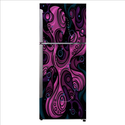 K2A Studio 60 cm fractal art design purple textile Self Adhesive Sticker(Pack of 1)