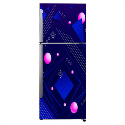 K2A Studio 60 cm abstract pink circle and blue square multiple design Self Adhesive Sticker(Pack of 1)