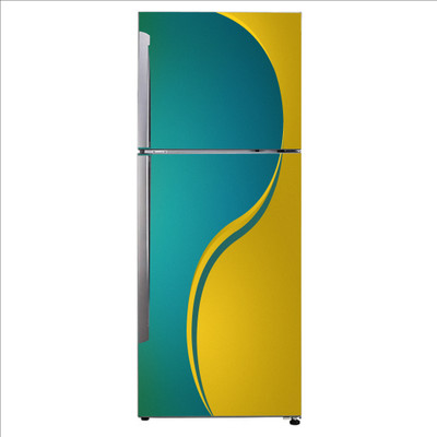 K2A Studio 60 cm Beautiful color gradient yellow and skyblue fridge sticker Self Adhesive Sticker(Pack of 1)
