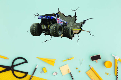 Varadvinayak 59 cm Car in magical wall hole Self Adhesive Sticker(Pack of 1)