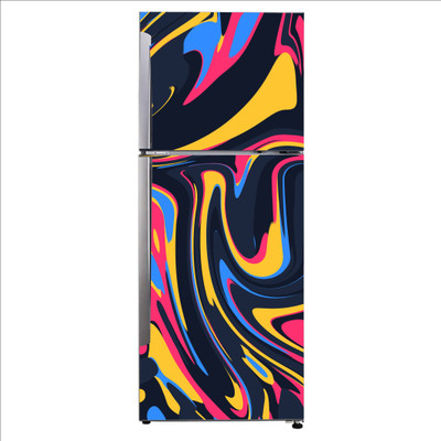 K2A Studio 60 cm abstract color paint wave art Self Adhesive Sticker(Pack of 1)