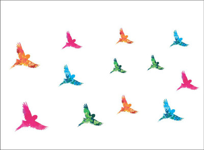 décor nirmal 91 cm Beautifull bird creativity picture images gallary home Self adhesive wallpaper sticker size by [91x50] Self Adhesive Sticker(Pack of 1)