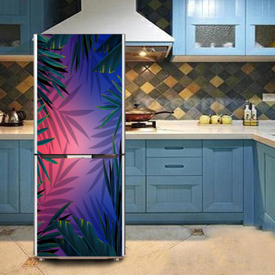 K2A Studio 60 cm leaf palm trees aesthetics plant azure Self Adhesive Sticker(Pack of 1)