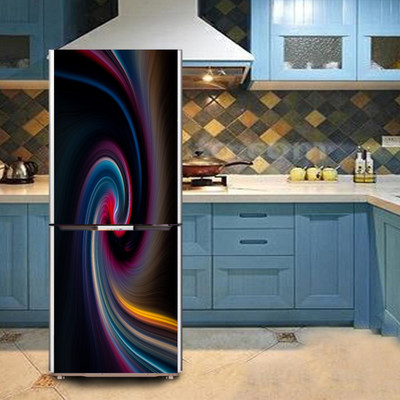 K2A Studio 60 cm abstrac spiral artwork with dark background Self Adhesive Sticker(Pack of 1)