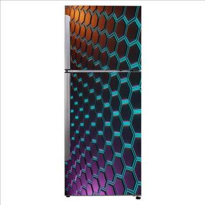 K2A Studio 60 cm abstract hexagon glowing tiles Self Adhesive Sticker(Pack of 1)
