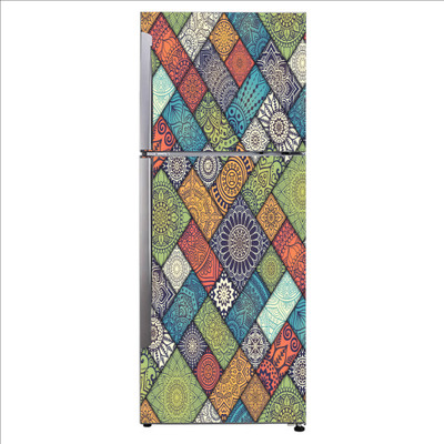 Burhani Decor 60 cm Decorative beautiful mandala pattern abstract Extra Large Fridge Sticker Self Adhesive Sticker(Pack of 1)