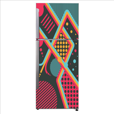 Decor studio 60 cm Decorative digital design patterns abstract geomatric art Self Adhesive Sticker(Pack of 1)