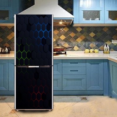 K2A Studio 60 cm multicolor polygon shapes dark Self Adhesive Sticker(Pack of 1)