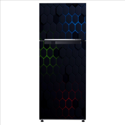 Crown Decals 60 cm Decorative multicolor polygon shapes dark Extra Large Fridge Sticker CFD0771 Self Adhesive Sticker(Pack of 1)