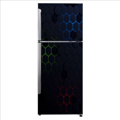 Psychedelic Collection 60 cm Decorative multicolor polygon shapes dark Self Adhesive Sticker(Pack of 1)