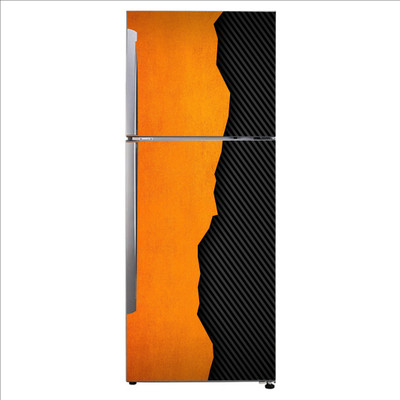 K2A Studio 60 cm 3d texture orange lines abstract pattern Self Adhesive Sticker(Pack of 1)
