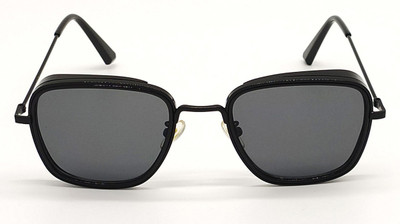 BAJERO Retro Square Sunglasses(For Men & Women, Black)