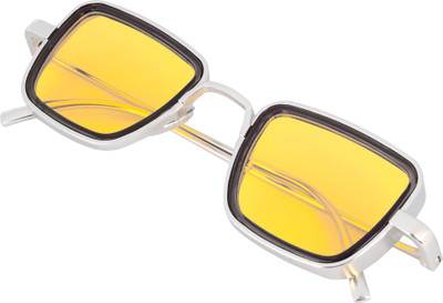 KiwiCaves Rectangular Sunglasses(For Men & Women, Yellow)