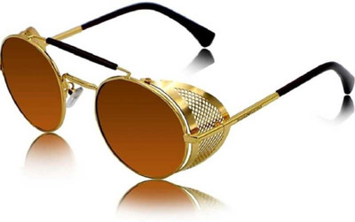 sunwear Round Sunglasses(For Men & Women, Brown)
