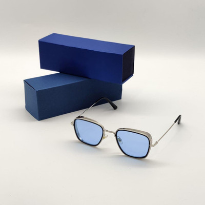CHORIOTIS Retro Square Sunglasses(For Men & Women, Blue)