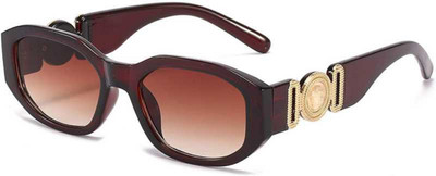 shadz Rectangular Sunglasses(For Men & Women, Brown)