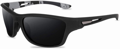 elegante Sports, Wrap-around Sunglasses(For Men & Women, Black)