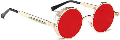KiwiCaves Round Sunglasses(For Men & Women, Red)