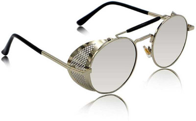 shadz Round Sunglasses(For Men & Women, Silver)