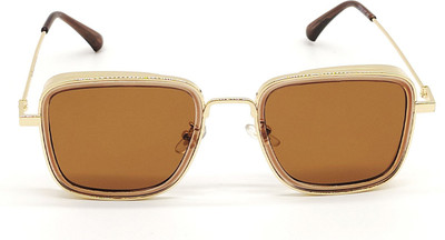 BAJERO Retro Square Sunglasses(For Men & Women, Brown)