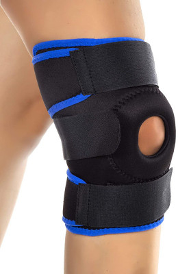 AuFlex Knee Support Adjustable Open Patella Knee wraps For Pain Relief Blue Pack Of-1 Knee Support(Blue)