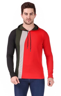 SKYFIT Solid Men Hooded Neck Multicolor T-Shirt