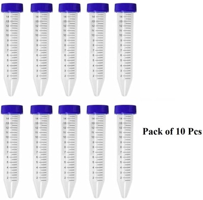 Apex Labs 15 ml Plain Polypropylene Test Tube(12 cm 100 K Pack of 10)