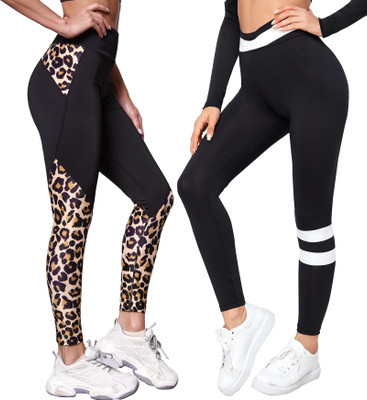 KALYAR Animal Print, Striped Women Multicolor Tights